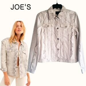 JOE’S NWT THE STANDARD Snake Print Denim Trucker Jacket L (Fits M)